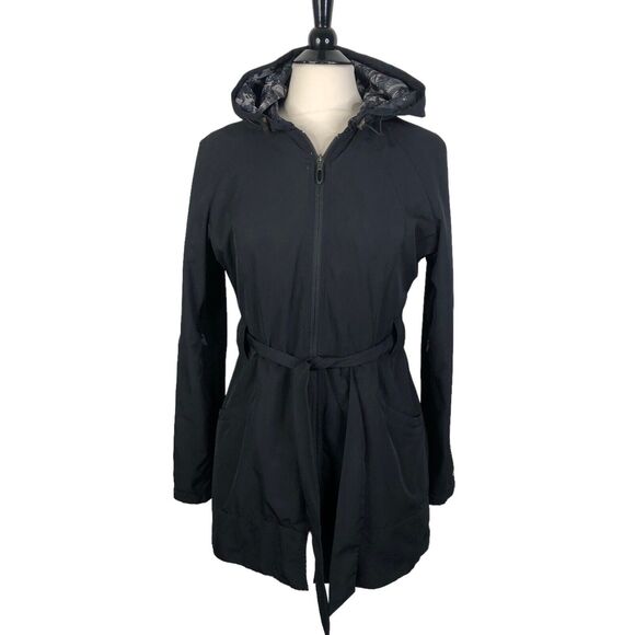 Oakley Jackets & Blazers - Oakley Women's Black Waist Tie Full Zip Hooded Outdoor Jacket Size Medium